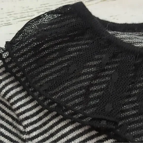 Little Marc Jacobs Girls Knit Dress Size 8 Striped Black Grey Casual Dainty - Picture 5 of 10